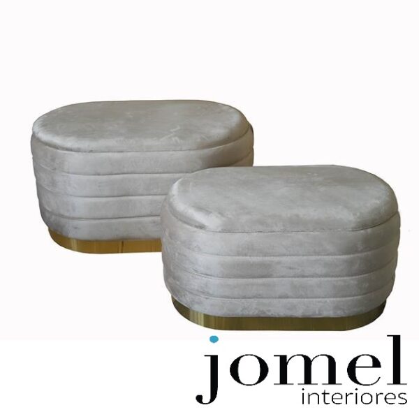 Banqueta taupe oval Banqueta taupe oval